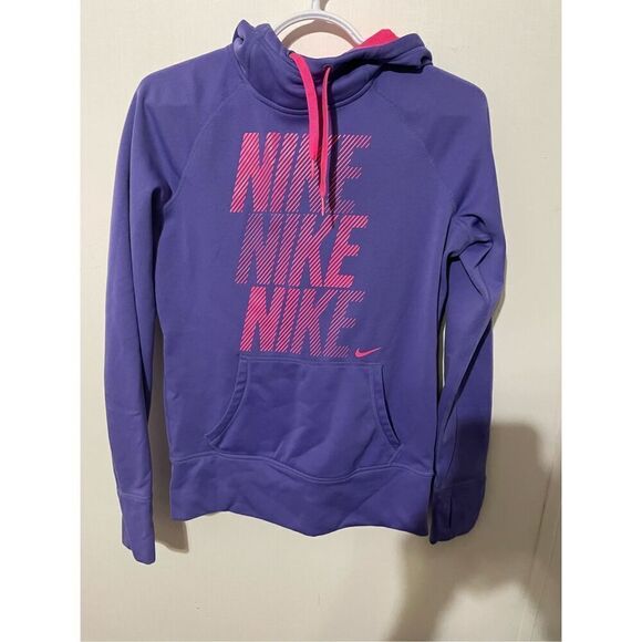 Vintage Nike Therma Fit Women’s Small Purple Pink Pullover Hoodie Sweatshirt Y2K - Picture 1 of 5
